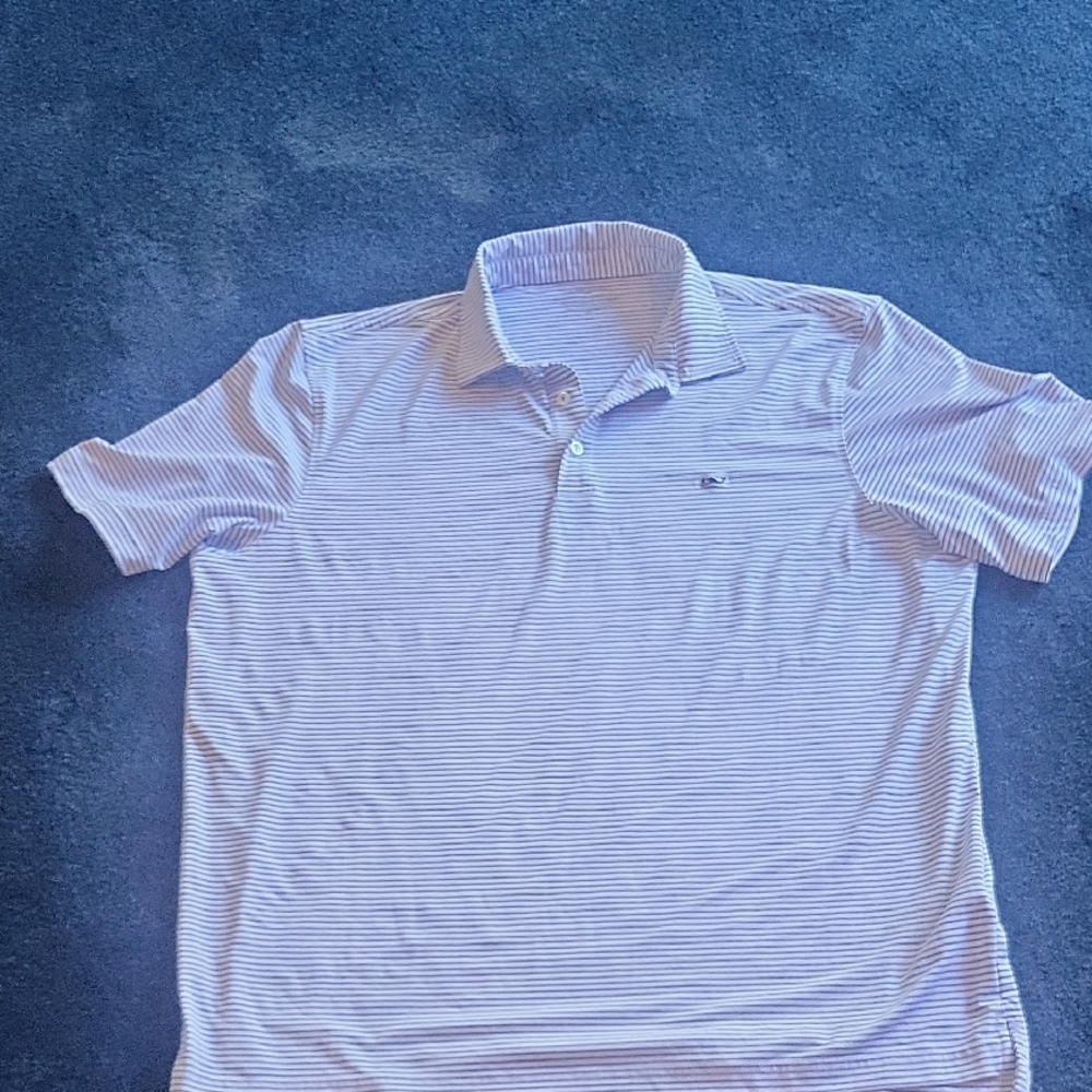 Men's Striped Polo Shirt - Blue
